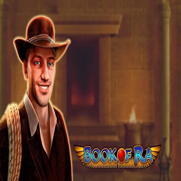 Book of Ra slot logo by Greentube at Roman Casino